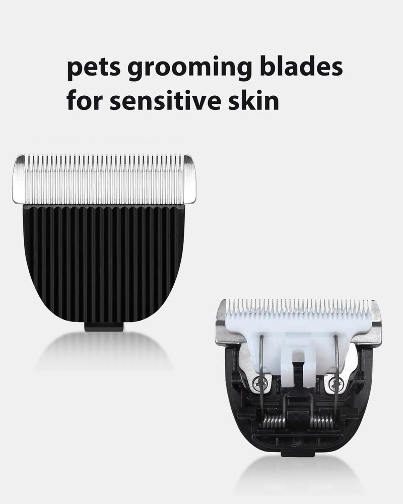 2 Pack Dog Grooming Replacement Blades for HOLDOG Dog Grooming Kit, Ceramic Edge for Smooth Cutting Compatible with HOLDOG Cat Clippers, 2 Cleaning Brush - PawsPlanet Australia
