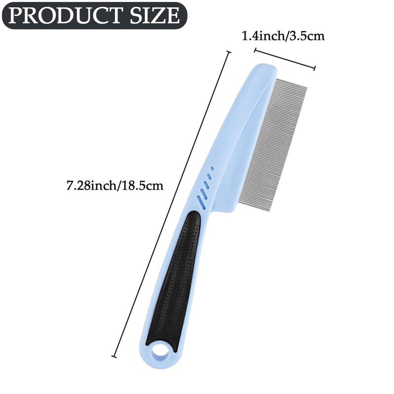 Pet Comb, Stainless Steel Fine-Tooth Pet Brush with Ergonomic Rubber Handle, Dog Comb for Grooming - PawsPlanet Australia