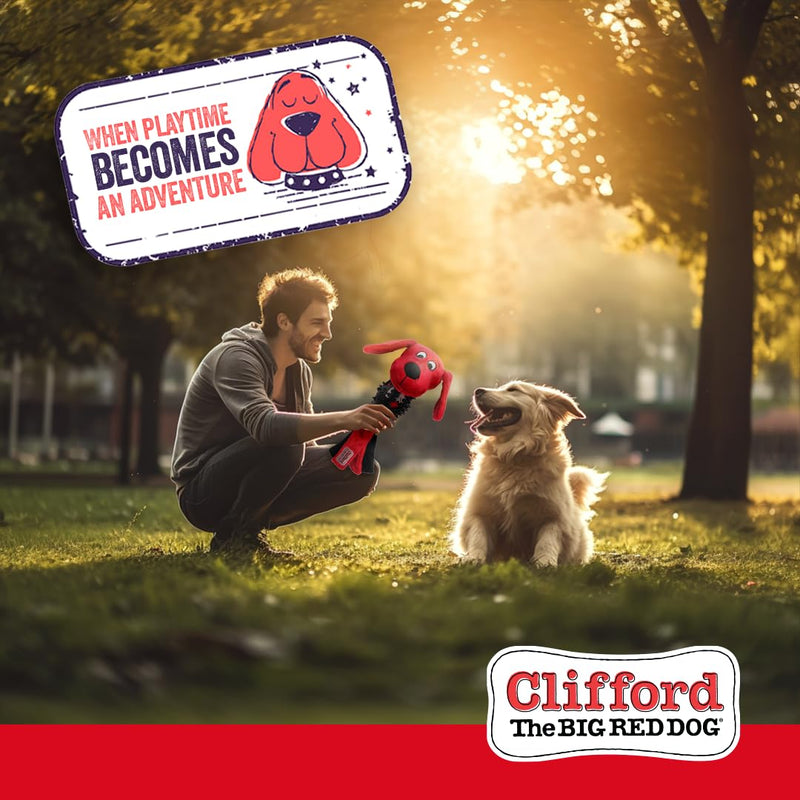 Clifford® Busy Body Ruff 'n Tough Dog Plush Toys for Medium/Large Dogs | 13.25" Plush Soft Dog Toys Rubber for Durable Play | Fetch, Comfort, Dental Health - PawsPlanet Australia