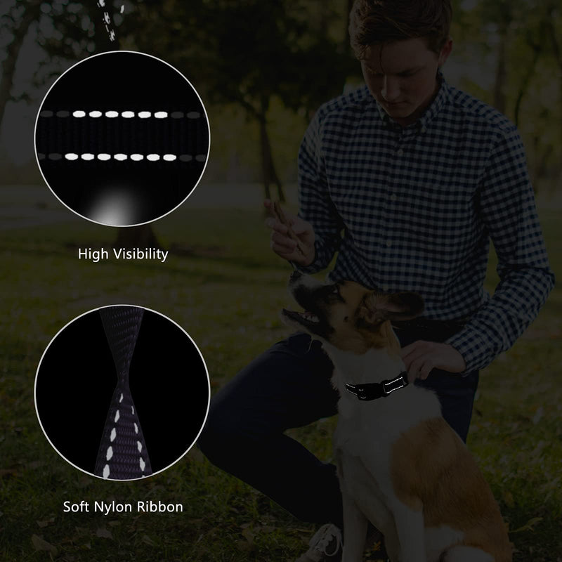 Martingale Dog Collar and Leash Set Martingale Collars for Dogs Reflective Martingale Collar for Small Medium Large Dogs(Black&M) M Black - PawsPlanet Australia