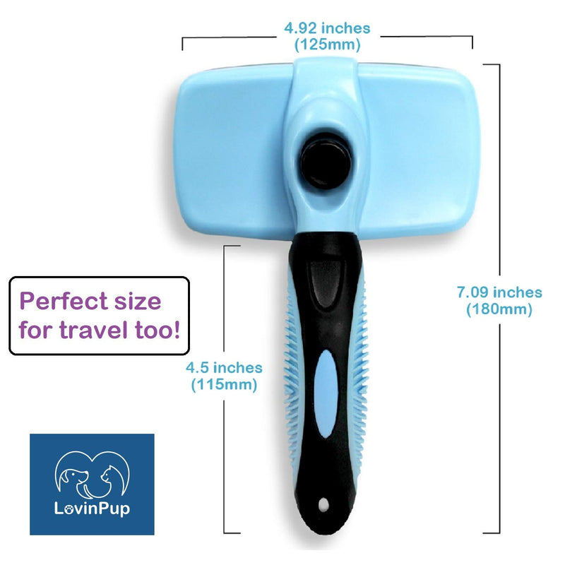Dog Slicker Brush, Self Cleaning, Shedding and Grooming Tool for Pets, Best Dog Brush with Easily Retractable Bristles to Remove Hair Instantly - PawsPlanet Australia