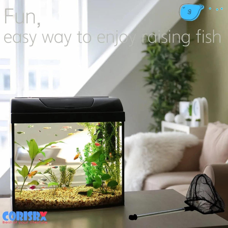 Aquarium Betta Fish Net Protect Delicate Fin, Soft Fine Deep Mesh Scooper w/Sturdy Extendable 7~14 Inch Stainless Steel Long Handle for Shrimp Fish Tank Small Pond & Pool 5 Inch aquarium net - PawsPlanet Australia