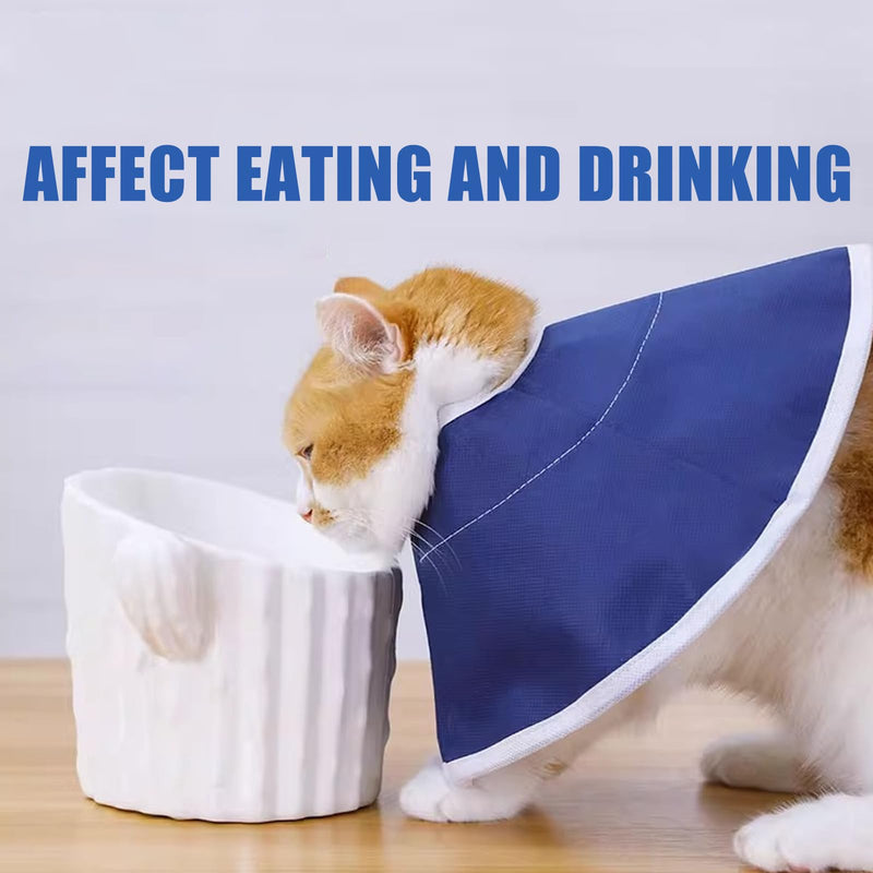 Cat Recovery Collar, Adjustable Cat Cone Collar Soft for Wound Protection Surgery Recovery, Pet Recovery Collar Breathable Blue, 25cm Neck Size
