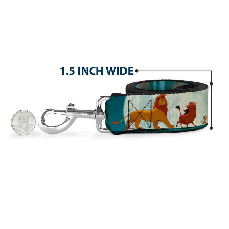Buckle-Down Pet Leash - Mufasa & Simba JUST CAN'T WAIT TO BE KING/Family Silhouette - 6 Feet Long - 1.5" Wide Multicolor - PawsPlanet Australia