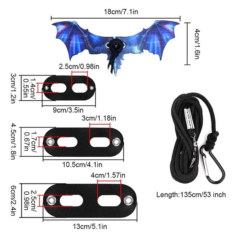 Bearded Dragon Leash, Adjustable Portable Reptile Leash with Cool Wings for Gecko, Bearded Dragon, Chameleon, Iguana, Hamster, Guinea Pig (S+M+L) purple