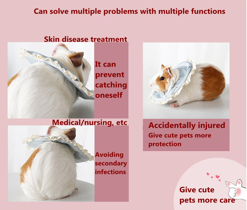 Adjustable Guinea Pig Cone Pet Recovery Collar,Soft Pet Recovery Collar for Rabbits/Chinchilla/Kittens After Surgery Wound Healing,Elizabeth Neck E-Collar for Small Animals (S) S - PawsPlanet Australia