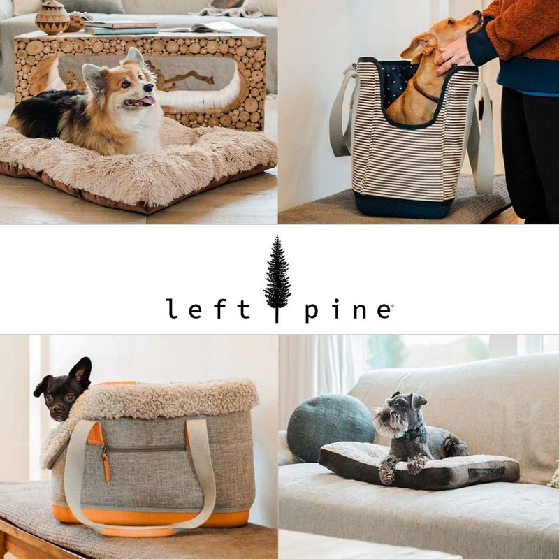 LeftPine x P.L.A.Y. Deluxe Dog Carrier Purse - Soft Sided Pet Travel Tote for Small Dogs & Puppies up to 16 Pounds - Built-in Safety Leash, Machine Washable, Removable Liner, Zipper Pocket (Charcoal) Charcoal - PawsPlanet Australia