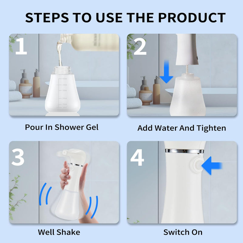 Electric Foaming Soap Dispenser,IPX7 Dog Shampoo Sprayer,400ML Capacity Pet Shower Bath Supplies Automatic Foaming Machine for Dog Deep Cleaning,Kitchen Dish Wash,Bathroom Floor Wash,Window Cleaning - PawsPlanet Australia