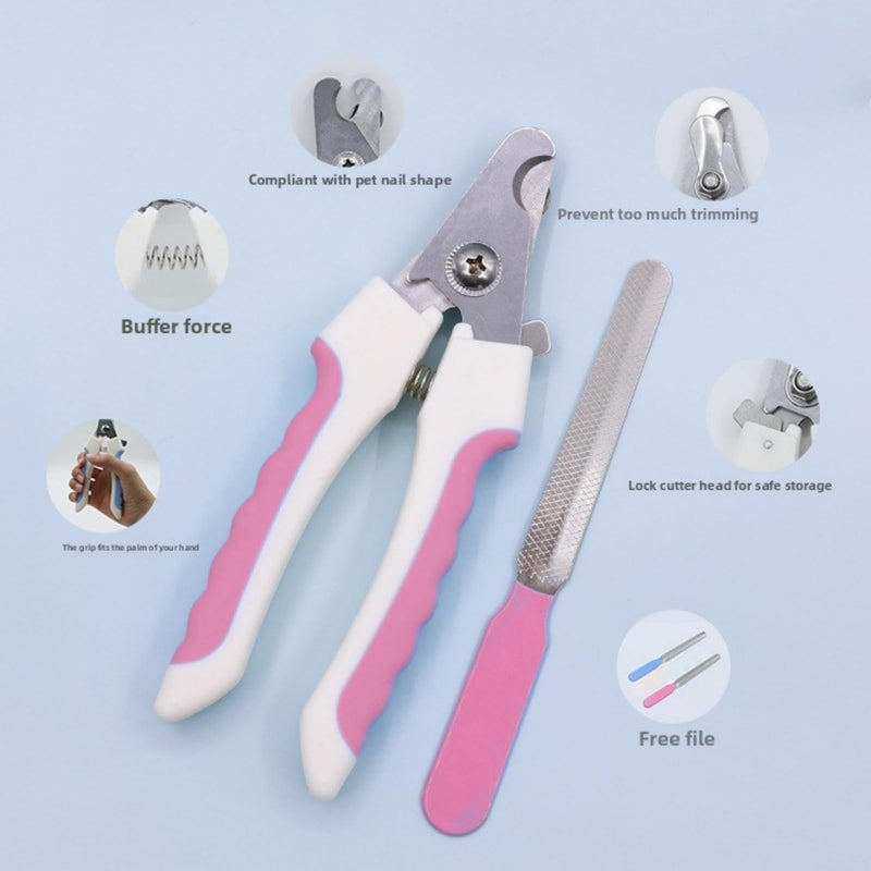 Pet Nail Clippers Nail Clippers and Trimmers for Cats and Dogs Equipped with A Safety Guard to Prevent Over-Cutting, Come with A Free Nail File and Are Professional Pet Grooming Tools. (Pink) Pink - PawsPlanet Australia