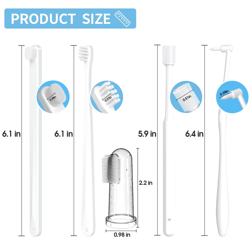 Cat Toothbrush Kit, Dog Toothbrush Kit, Suitable for All Cats and Dogs Dental Care. White, Soft Bristles, Meet All Cleaning Needs, Multi-Functional Dental Cleaning (S) S - PawsPlanet Australia