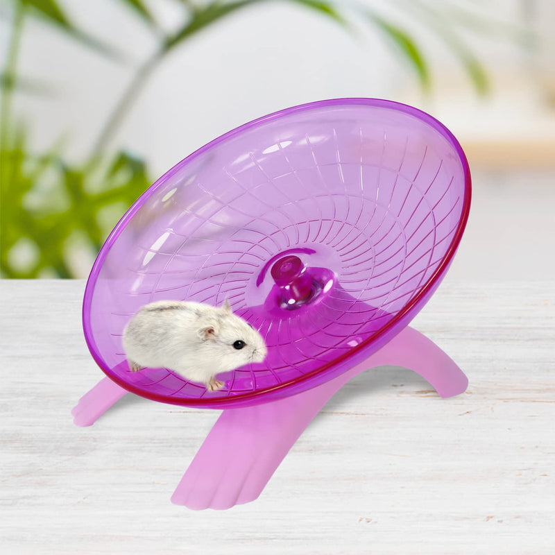 Hamster Flying Saucer Silent Running Exercise Wheel for Gerbil Rat Mouse Hedgehog Small Animals (Pink) Pink - PawsPlanet Australia