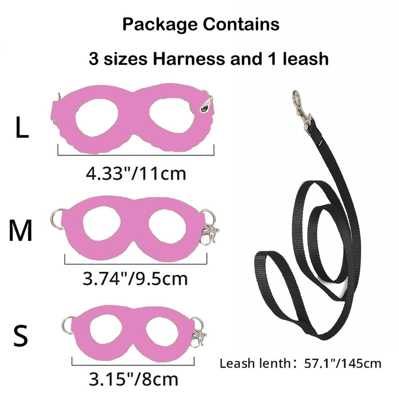 3 Pack Sugar Glider Harness and Leash Set Small Animal Training Walking Vest for Squirrel Hamster Rat Pink - PawsPlanet Australia