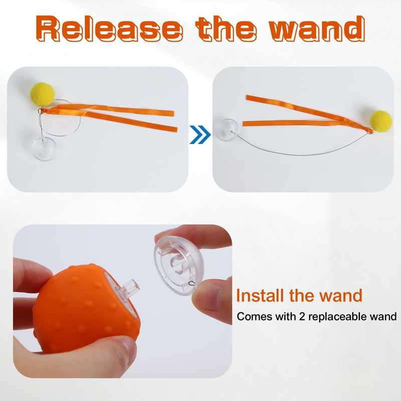Interactive Cat Toy Ball, Touch Activated Cat Toys for Indoor Cats with Chirping Bird, Automatic Rolling Ball, Rechargeable Self Play Cat Toys Yellow - PawsPlanet Australia