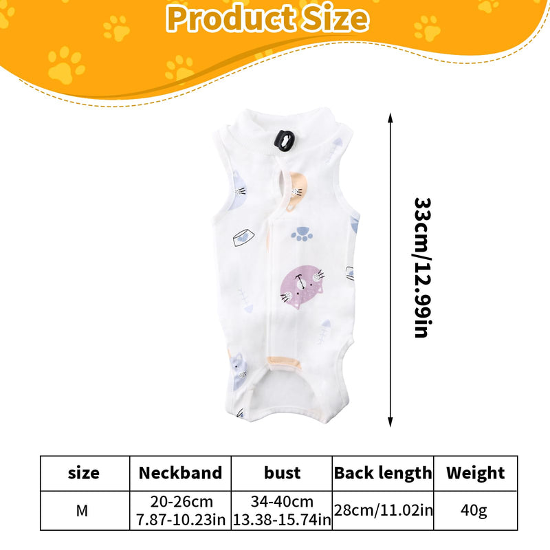 Cat Body After Surgery, Breathable Recovery Suit for Cats, Soft Cotton Body After Castration, Surgical Body Against Licking, Alternative to E-Collar for Abdominal Wounds