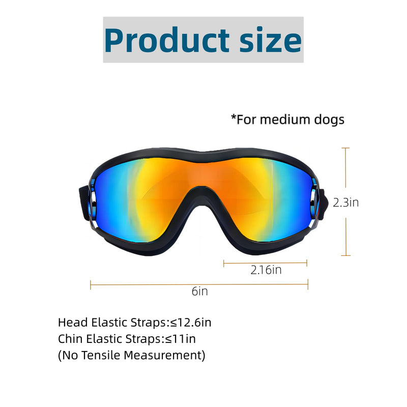 SANPLMG Dog Soft Cute Sunglasses,Pet Goggles,Flexible Frame,Wind Proof,Dust Proof,Eye Protection,with Adjustable Straps,for Medium Dogs,for Long Snout Dogs Cycling,Ski,Motorcycle (1 Pack) (Black/red) Black/red - PawsPlanet Australia