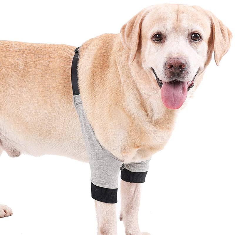 HDKUW Dog Elbow Protector for Calluses,Dog Recovery Suit for Front Legs,Cone Collar Alternative to Stop Licking Elbow Wounds,Elbow Cover Sleeve for Small Medium Large Dog Grey XL - PawsPlanet Australia