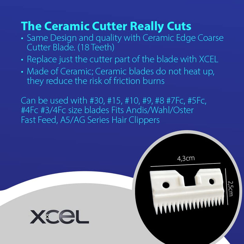 XCEL Ceramic Coarse Pet Replacement Cutter Blade Compatible with Fast-Feed, Andis, Oster A5, and Walh KM Series (4 Pack) 4 Pack - PawsPlanet Australia