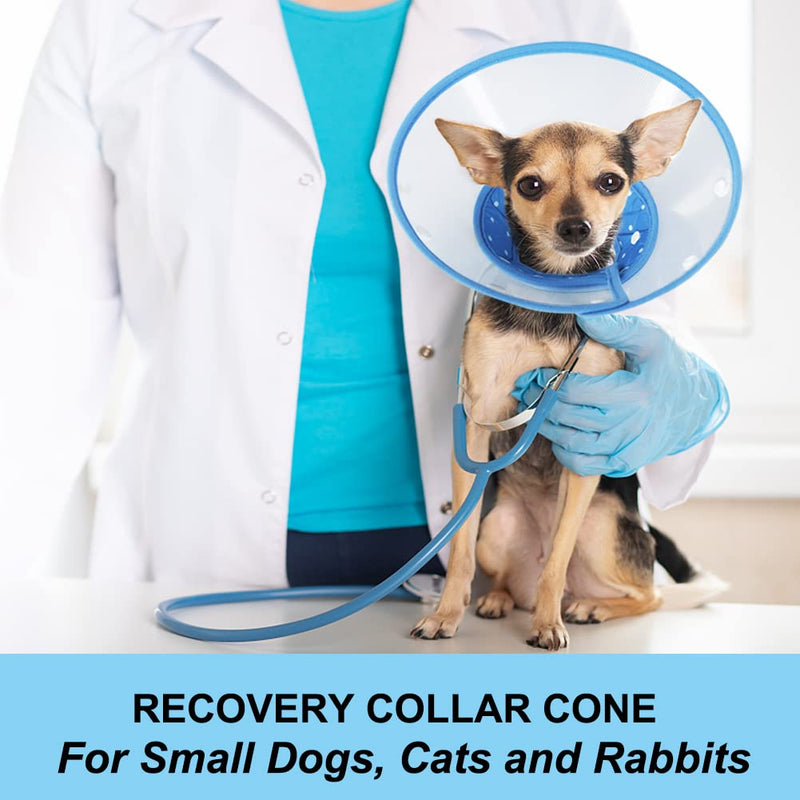 Vivifying Dog Cones for Small Dogs, Adjustable 5.7-8in Pet Cone, Lightweight Recovery Elizabethan Collar for Cats, Puppies and Mini Dogs (Blue) M(Neck: 5.7-8.0 in) Blue - PawsPlanet Australia