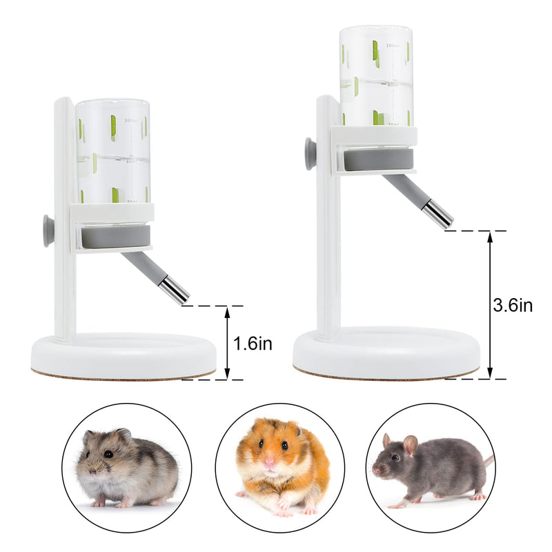 Wontee Hamster Water Bottle with Stand for Dwarf Hamsters Syrian Hamster Mice Gerbils Rats 4oz White - PawsPlanet Australia