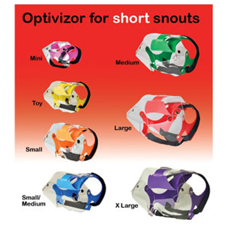 Optivizor Short Snout Dog Eyes & Face Protector, X-Large 100+ Lbs, Head Measurement 9.5+ inches