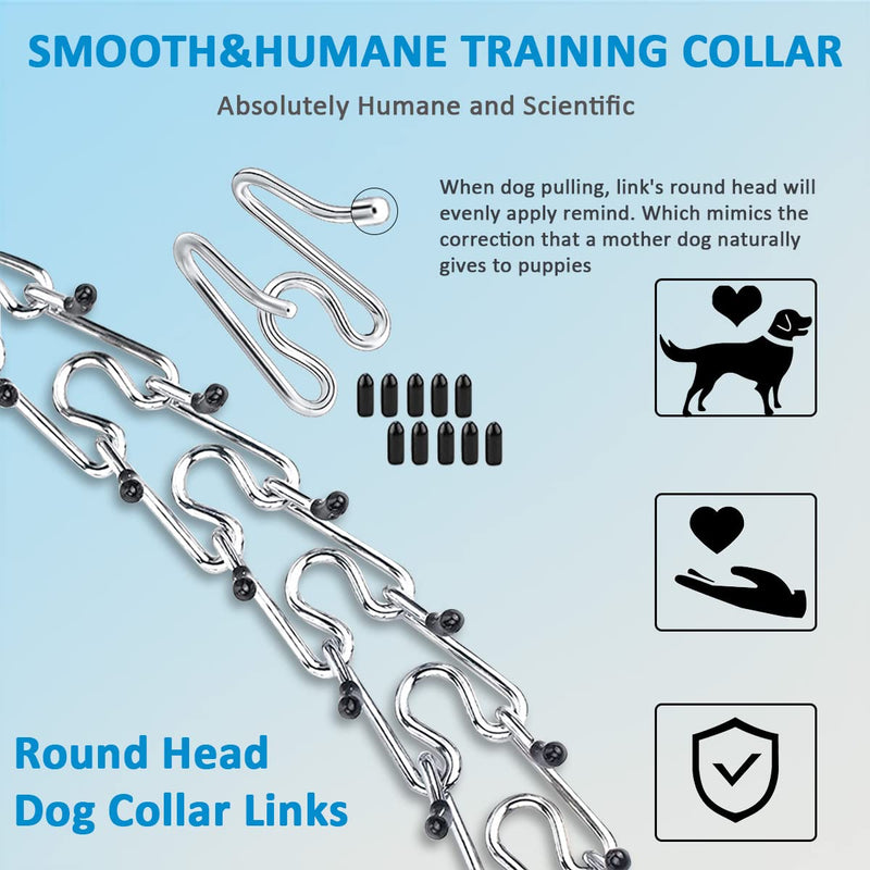 Dog No Pull Collar Adjustable Size with Quick Release Buckle for Small Medium Large Dogs (with Extra Link and Caps) S(14-18" Neck, 2.25mm) - PawsPlanet Australia