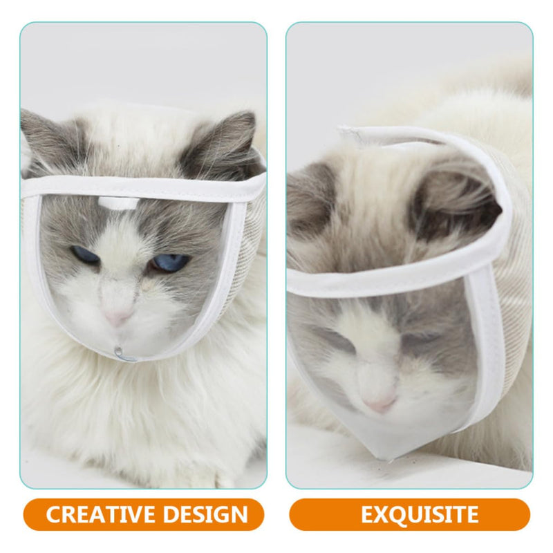 Transparent cat muzzle headgear, breathable, made of plastic, with a 20-25cm head circumference and easy to store, for the care of kittens and cats