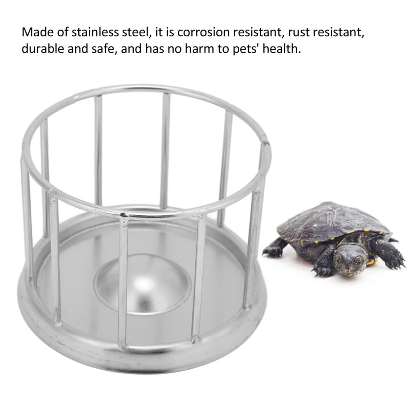 Zerodis Reptile Stainless Steel Food Dish, Pet Round Railing Shape Tortoise Dish Water Tray Dish Water Tray for Home Vivarium Pet Store Lizard Turtle Chameleon Reptiles Medium - PawsPlanet Australia