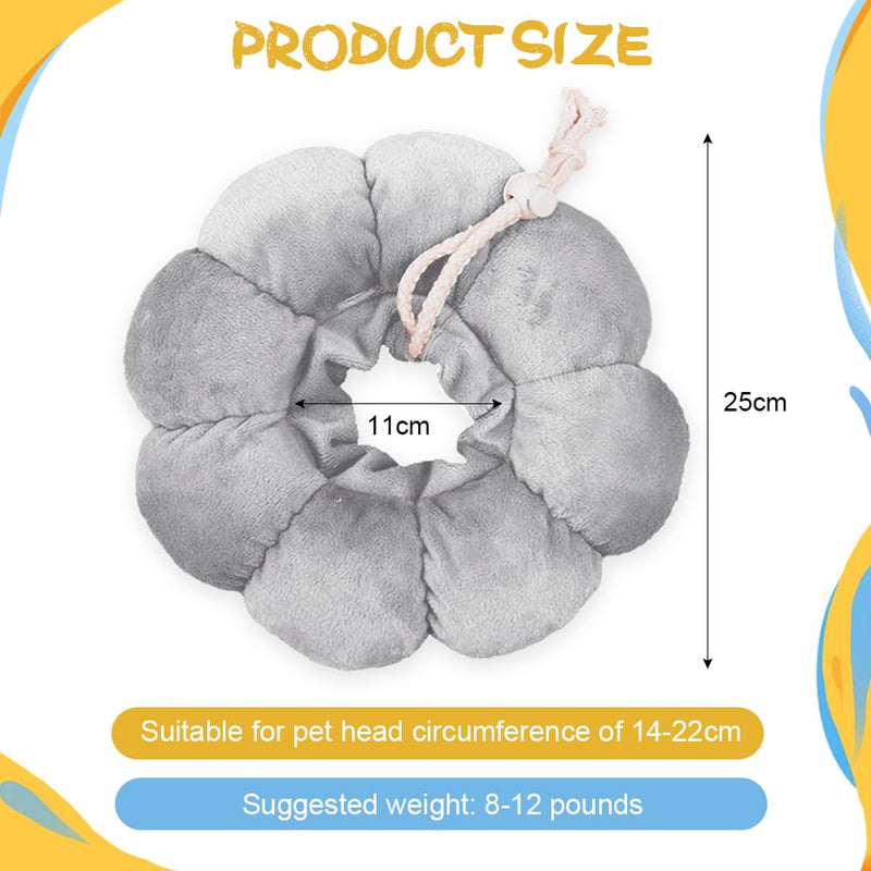 Protective Collar Cat, Collar Cat Leak Protection, Adjustable Cat Collar After Surgery, Protective Collar for Cats, Dog Collar, Soft, Collar Recovery Protective Cone for After Surgery gray