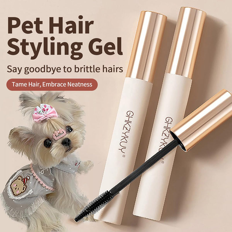 MANON ROSA Pet Styling Gel Facial Hair Care Kit - Hypoallergenic Grooming Set for Eyelashes & Nose Stray Hairs, Safe Formula for Yorkie Maltese Schnauzer Small Long-Haired Dogs Cats (2 Tubes) - PawsPlanet Australia