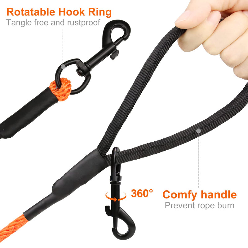 Joytale Long Dog Training Leash, 30FT Tie Out Rope Check Cord with Padded Handle, Reflective Recall Lead for Puppy and Small Dogs, Orange 30 ft(Pack of 1) - PawsPlanet Australia