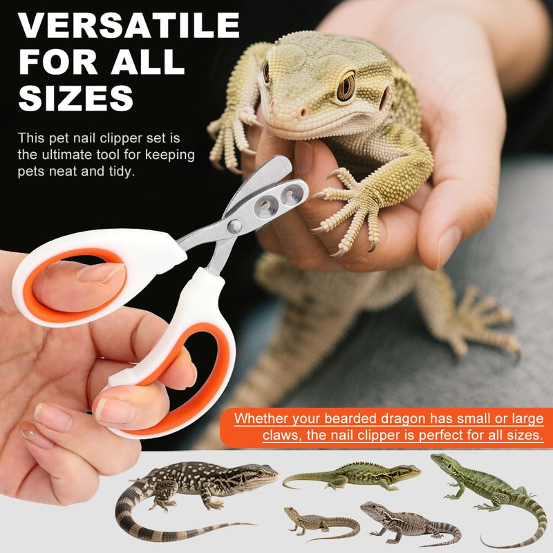 Bearded Dragon Nail Clippers, Stainless Steel Cat Nails Trimmer, Small Animal Nail Clippers for Birds Hamsters Rabbits Chameleon, Bearded Dragon Supplies Professional Claw Trimmers(Orange) - PawsPlanet Australia