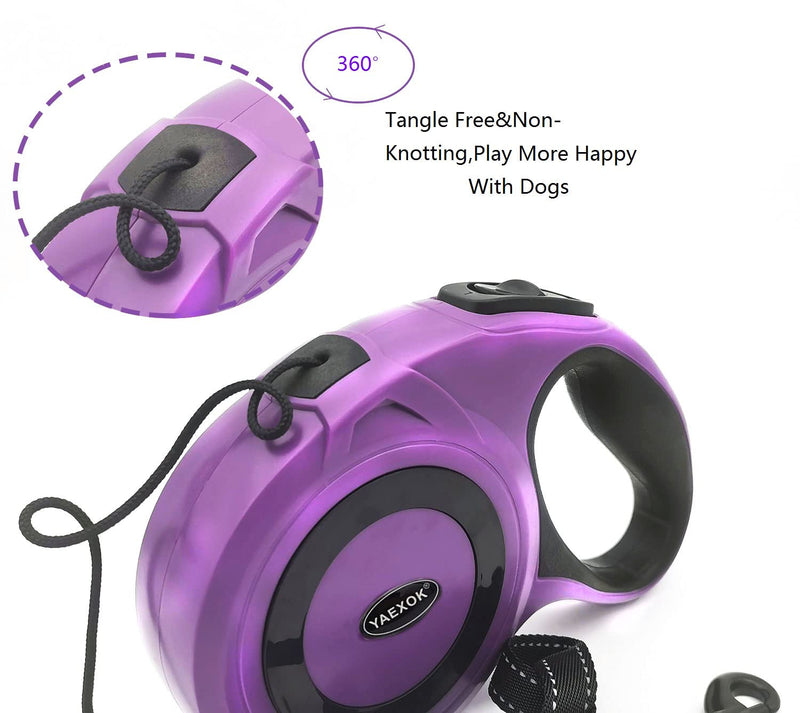 Heavy Duty Retractable Dog Leash 26ft,Pet Long Walking Leashes Leads for Small Medium Large Dogs Doggie Up to 110lbs (Purple) Purple - PawsPlanet Australia