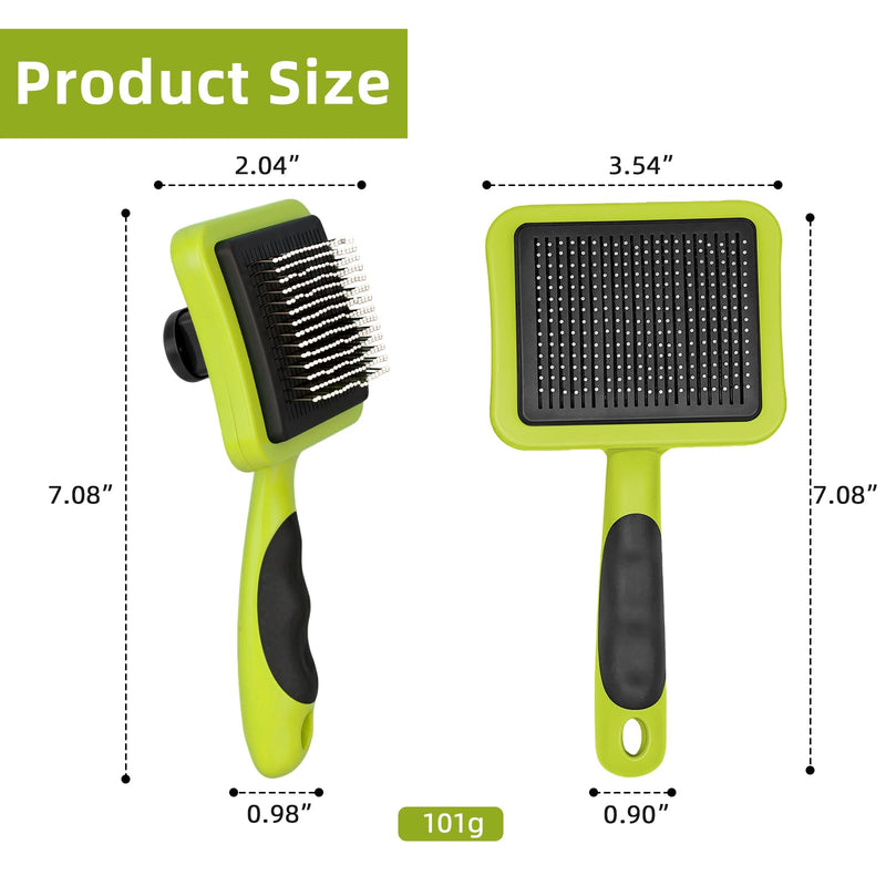 Self Cleaning Slicker Brush, Skin-Friendly Deshedding Tool for Dogs, Cats & Puppies, Hair Removal Groomer for Long & Short Haired Pets - PawsPlanet Australia