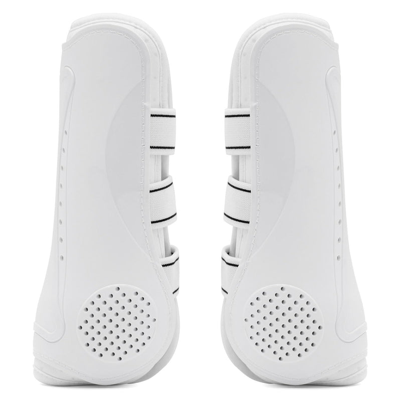 Jeffers Uniquely English Open Front Tendon Boots for Horses, Pair – Ventilated Neoprene Horse Leg Protection for Tendons & High Impact Support, Jumping & Competition Riding Boots for Horses White Large