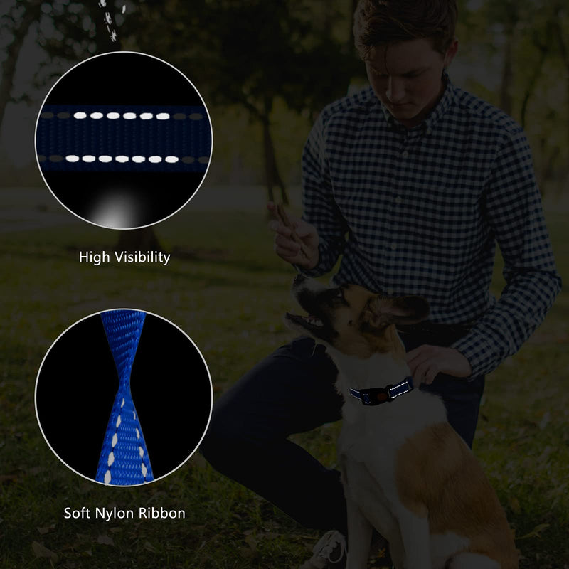 Martingale Dog Collar and Leash Set Martingale Collars for Dogs Reflective Martingale Collar for Small Medium Large Dogs(Blue&S) S Blue - PawsPlanet Australia