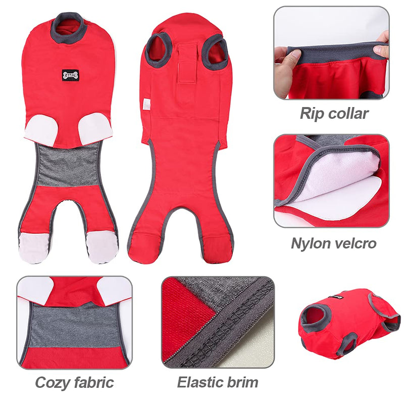 Dog Recovery Suit Body Suit After Surgery Dog Onesie Cone Alternatives Spay Neuter Suit Surgical Recovery Suit for Female Male Dogs (XXX-Large, Red) XXX-Large - PawsPlanet Australia