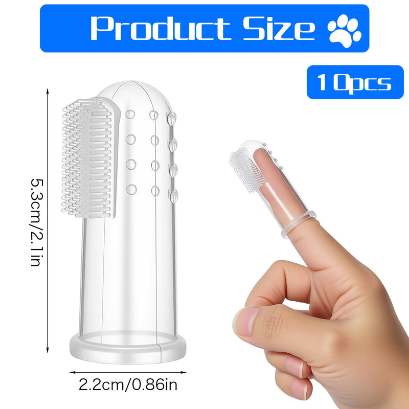 10 Pieces Dog Finger Tooth Brushing Kit, Finger Toothbrush for Cat Dogs Puppy Kitten Fingers Toothbrushs with Silicone Bristles Cat Teeth Cleaning Brush Pet Dental Care & Teeth Cleaning for All Pets
