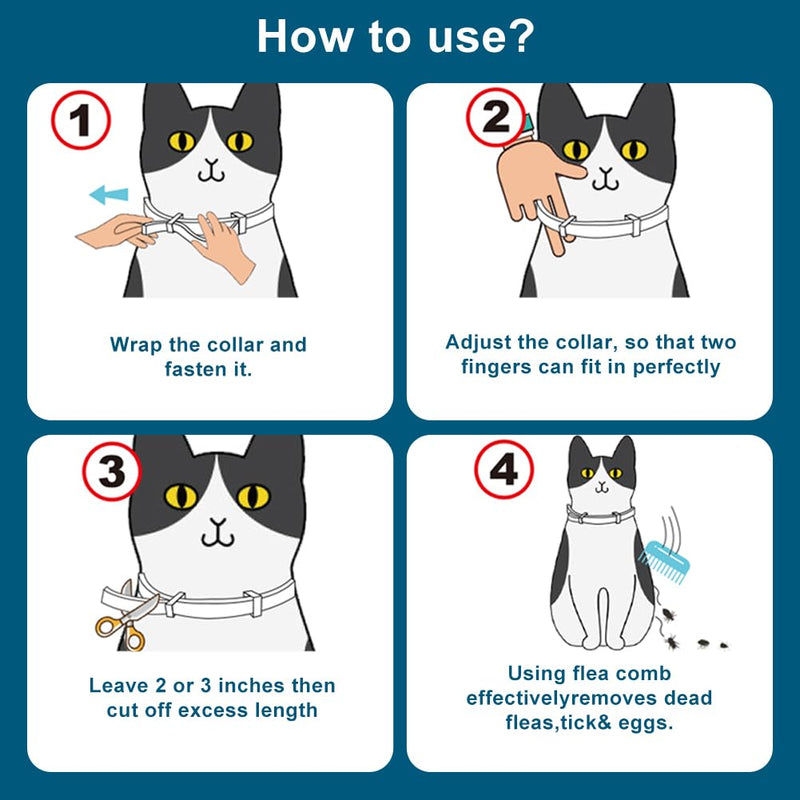 Flea Collar for Cats, Cat Flea Tick Collar with Plant-Based Ingredients, Tick Collar for Cats Designed for Long-Lasting Daily Wear, Flea and Tick Collar for Cat Indoor & Outdoor Use, 2 Pack 2 ounce ( pack of 2 )
