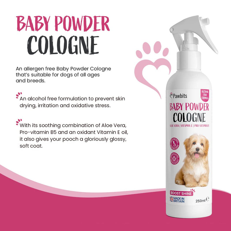 Baby Powder Cologne for Dogs 250ml - Long-Lasting Deodoriser & Conditioner for Pets - PawsPlanet Australia
