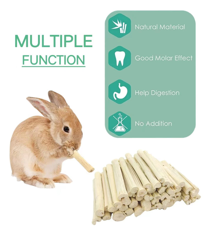 300g Snacks Sweet Bamboo Chew Toy for Rabbits Chew Sticks for Hamster Chinchilla Guinea Pig,Molar Treats Snack for Small Animals