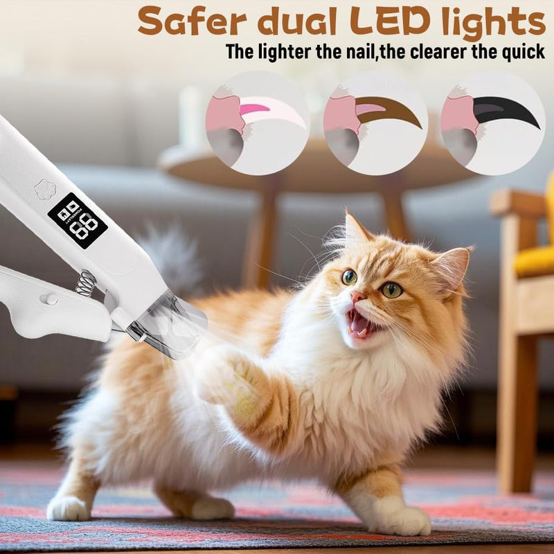 Dog Nails Clippers, 2 in 1 Dog Nail Grinders & Claw Clippers for Grooming with Light, Easy Nail Trimmer File, Safe Silent Pet Nail Grinder for Small, Medium, and Large Dogs & Cats A - PawsPlanet Australia