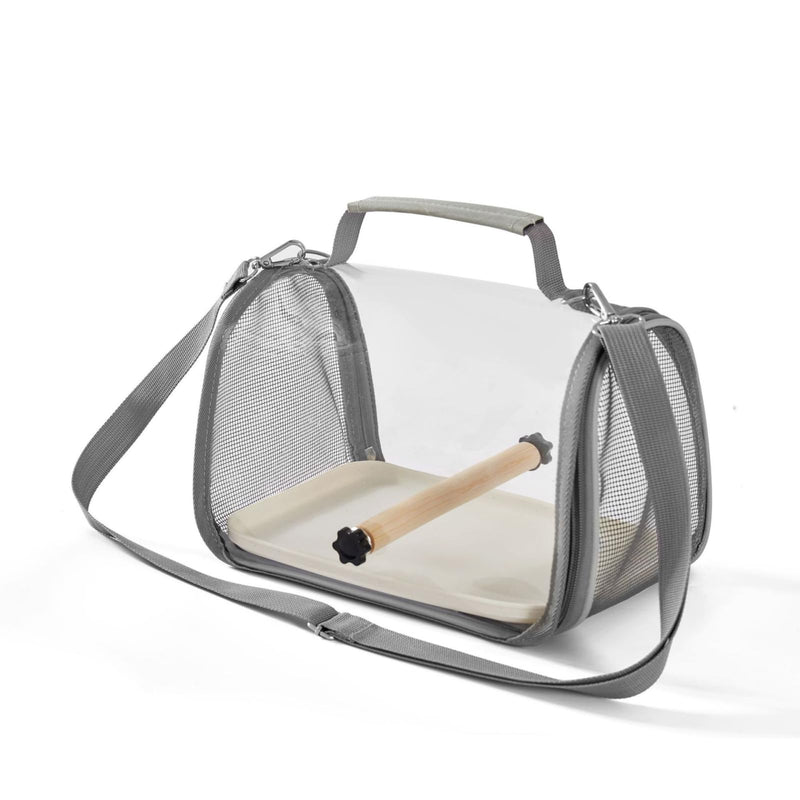 Portable Small Bird Travel Cage Carrier, A Convenient Go Out Solution for Various Birds and Lizard, Featuring a Standing Perch and Comfortable Mat (with Tray). - PawsPlanet Australia