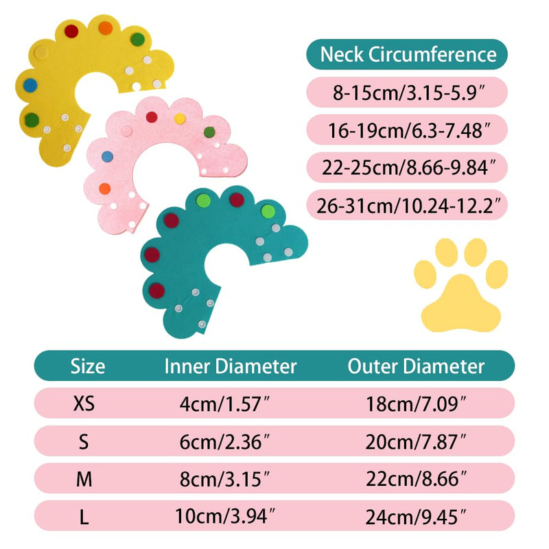 Collar for Cats/Puppy, 3 Pieces Anti Bite Cat Protective Collar, Soft Adjustable Protective Collar for Cats Small Dogs After Surgery l