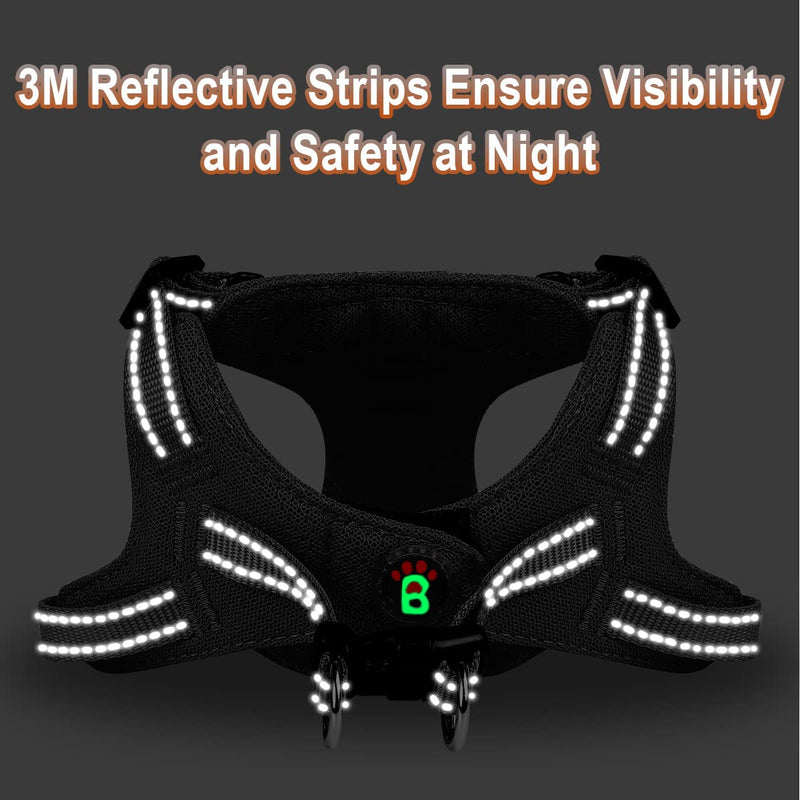 Dog Harness Step in Dog Vest Harness , Reflective Adjustable Puppy No Pull Harness Breathable Soft for Small and Medium Dogs,Cats Black