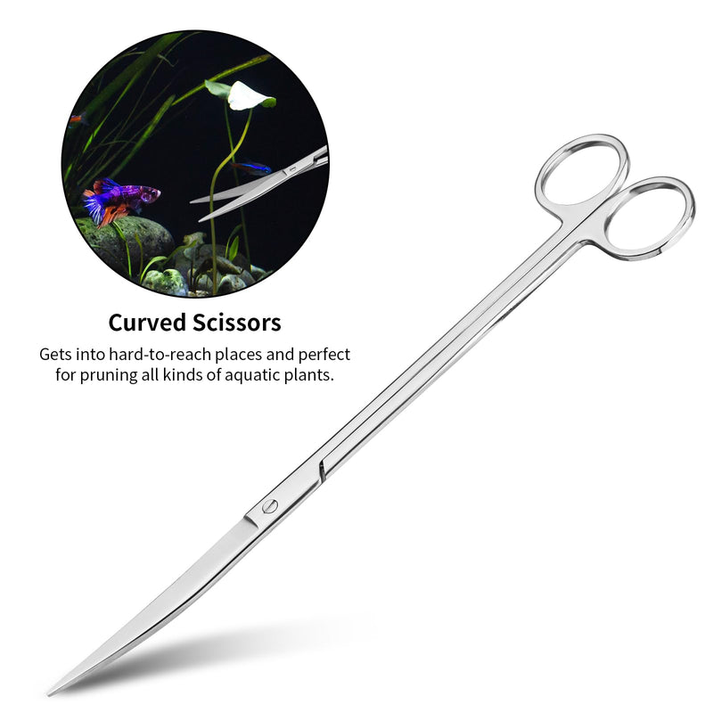 Aquascape Tools Aquarium Kit - 4PCS Terrarium Supplies Include Long Tweezers for Terrarium, Feeding Tongs, Aquarium Scissors, Aquarium Algae Scraper for Fish Tank Cleaning Plant Trimming - PawsPlanet Australia