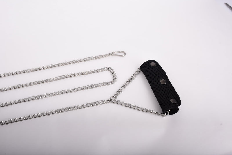 Stainless Steel Chain Dog Leash (Large and Medium Dogs (2.5mm - 4 Foot Length) Removable and Washable Fabric Handle 1.2 Meters Long Large and Medium Dogs (2.5mm) - 4 Feet Length - PawsPlanet Australia