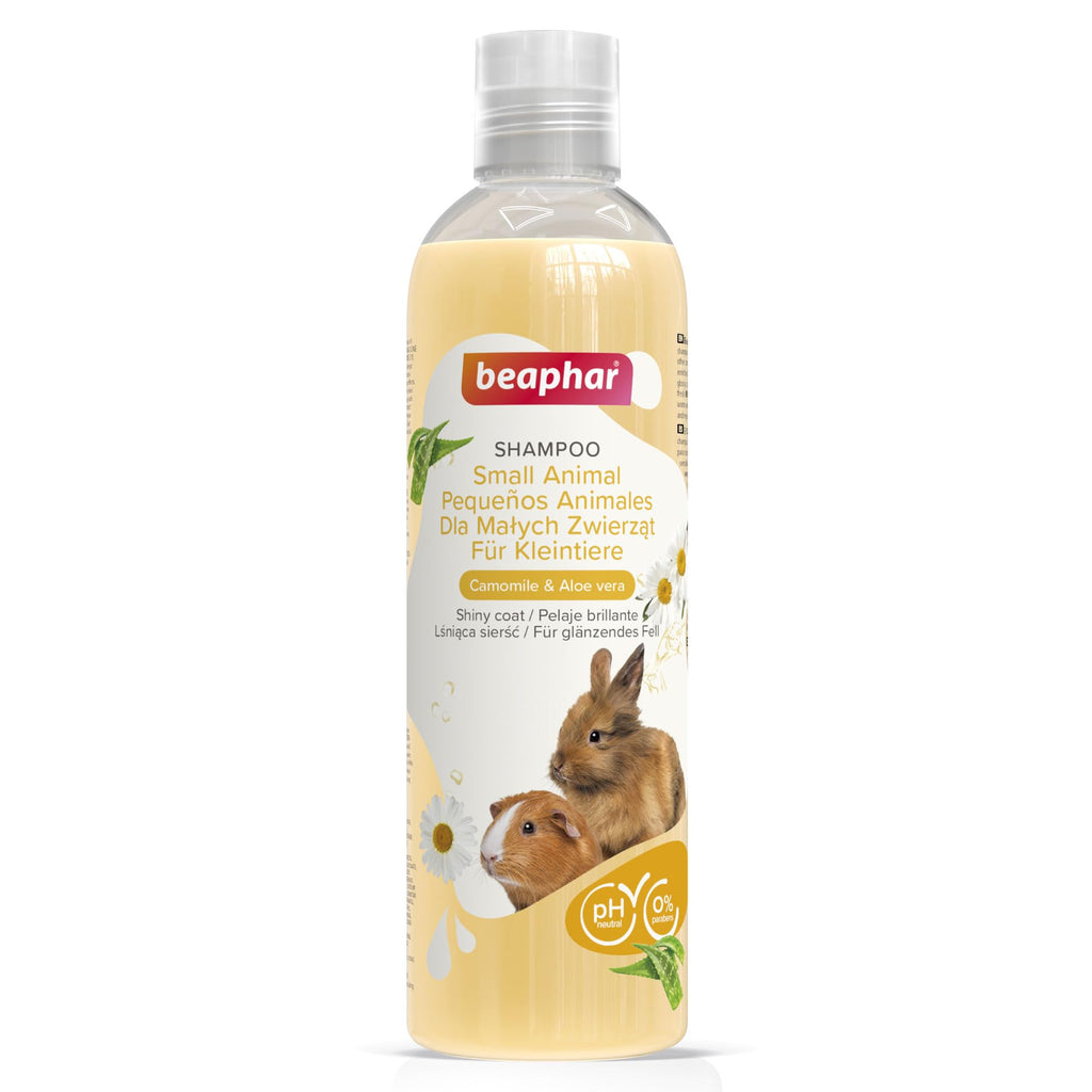 Beaphar Small Animal Shampoo, Enriched with Camomile & Aloe vera, Specially Formulated for Rabbits, Guinea Pigs, & Other Small Animals, For Health Shiny Coats, Vegan, Mild & pH Neutral, 250 ml - PawsPlanet Australia