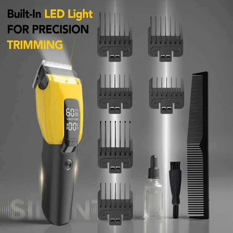 HamInWay Cordless Dog Clippers – Quiet Rechargeable Pet Grooming Clippers for Dogs & Cats – Low Noise Hair Trimmer with Stainless Steel Blade – USB Charging – Professional at-Home Grooming
