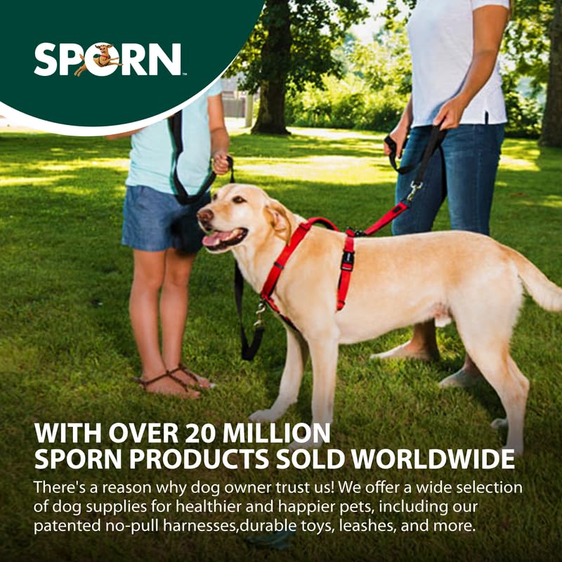 SPORN Ultimate Control No Pull Dog Harness for Medium-Sized Dogs - 4-in-1 Adjustable Dog Harness with Front, Back & Dual-Clip Options & Emergency Grab Handle - Easy On/Off, Padded Comfort (Red, M) Red - PawsPlanet Australia