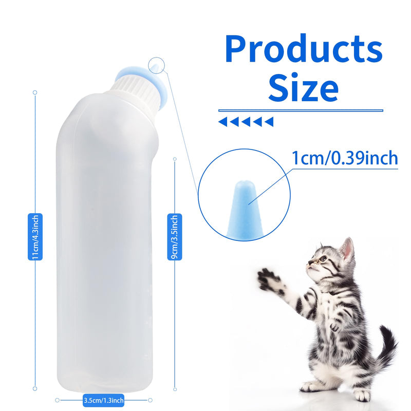 5Pack Kitten Bottle for Nursing Puppy Milk Kitten Bottles Feeding Kit Silicone Nipple for Newborn Pets Kittens, Puppy,Squirrel (Blue) - PawsPlanet Australia